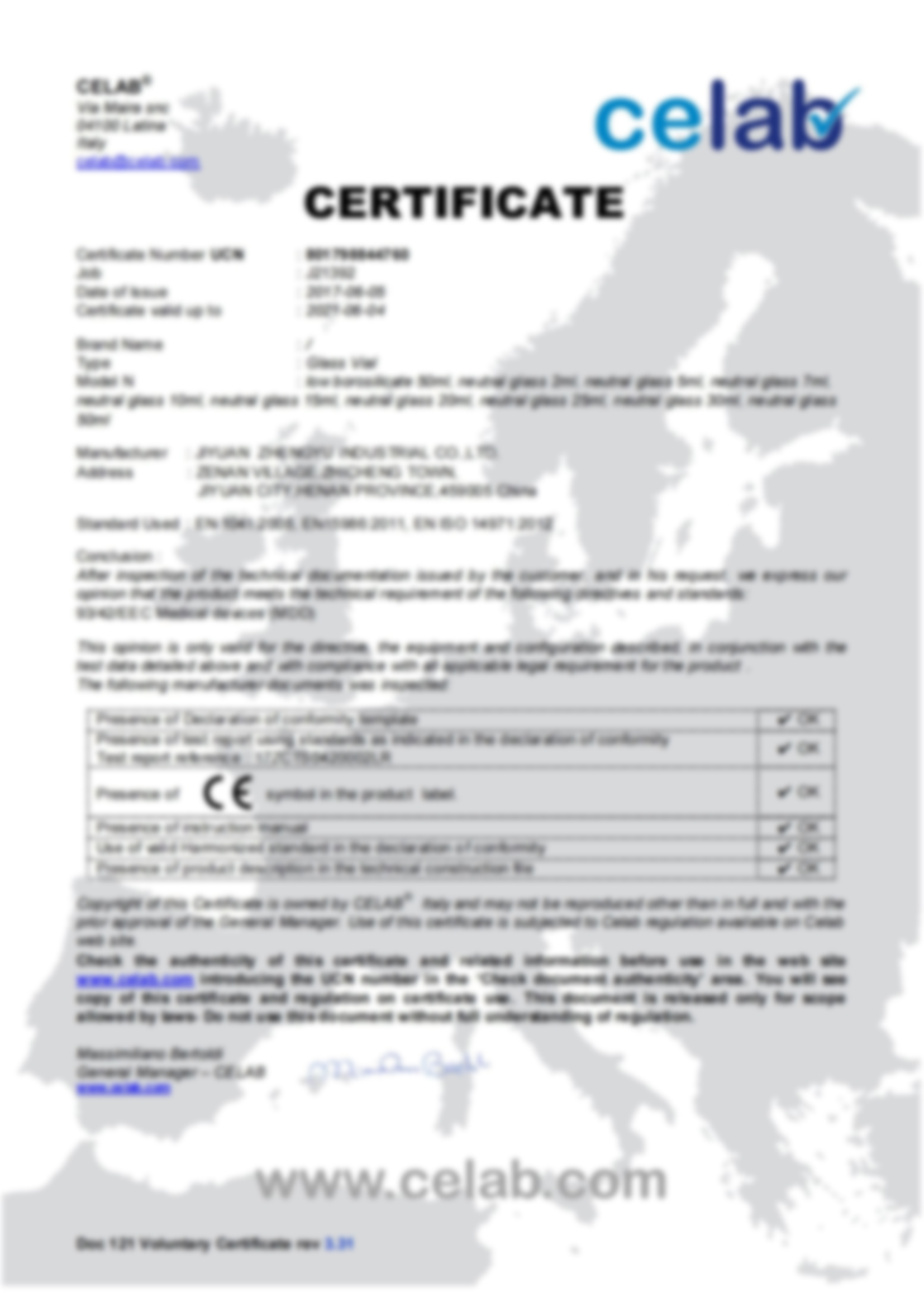 CE of Neutral  Borosilicate Vial (1)